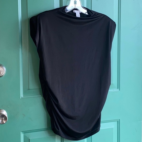 H&M size large black blouse with shoulder pads - Picture 1 of 5